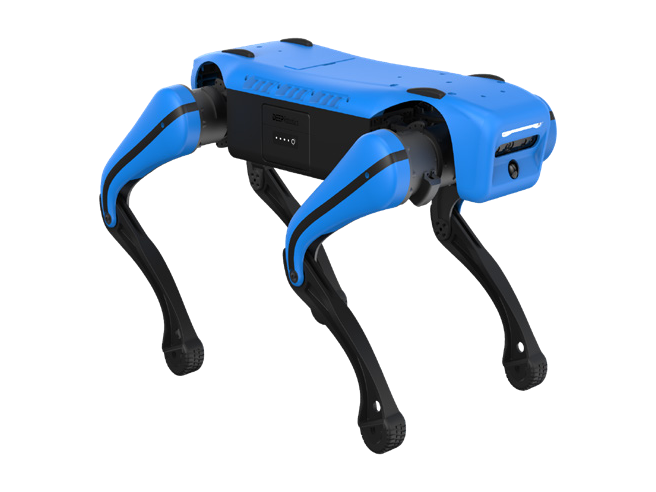 DEEP Robotics Jueying Lite2, blue and black quadruped robot, from the manufacturer's brochure