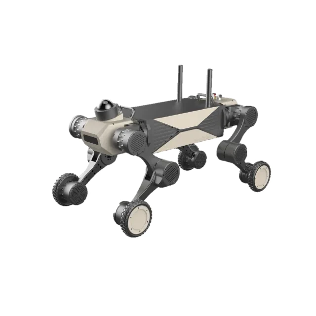 GENISOM Qiuqiu SP1, explosion-proof wheeled-leg inspection robot, studio photo on a white background