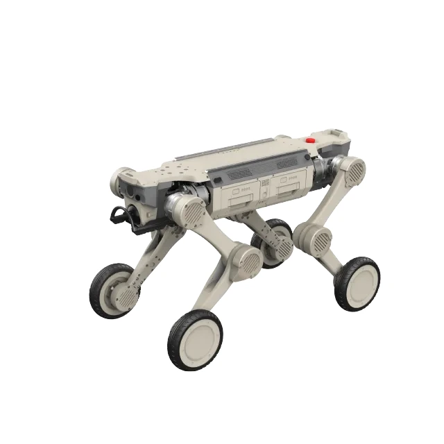 GENISOM Tongchui M1, wheeled-leg quadruped robot, studio photo on a white background