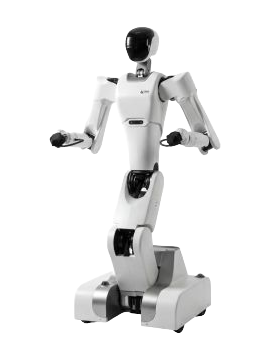 Astribot S1, white two-armed humanoid robot on a wheeled base, product image