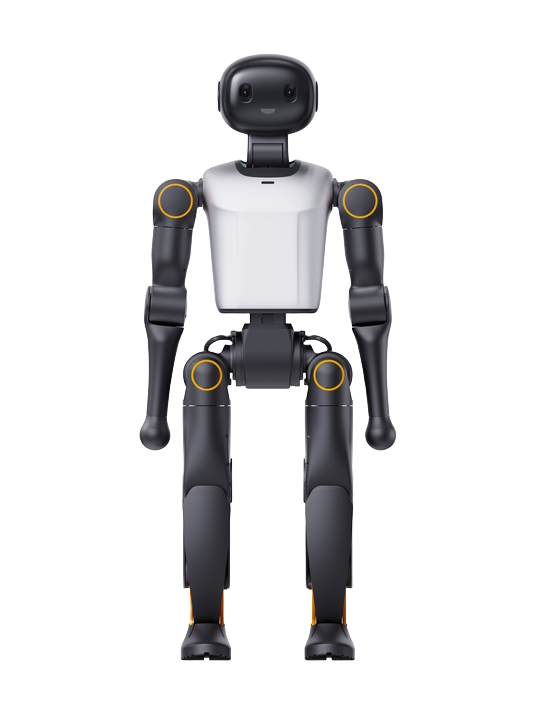 Booster K1, small bipedal humanoid robot seen from the front, product image