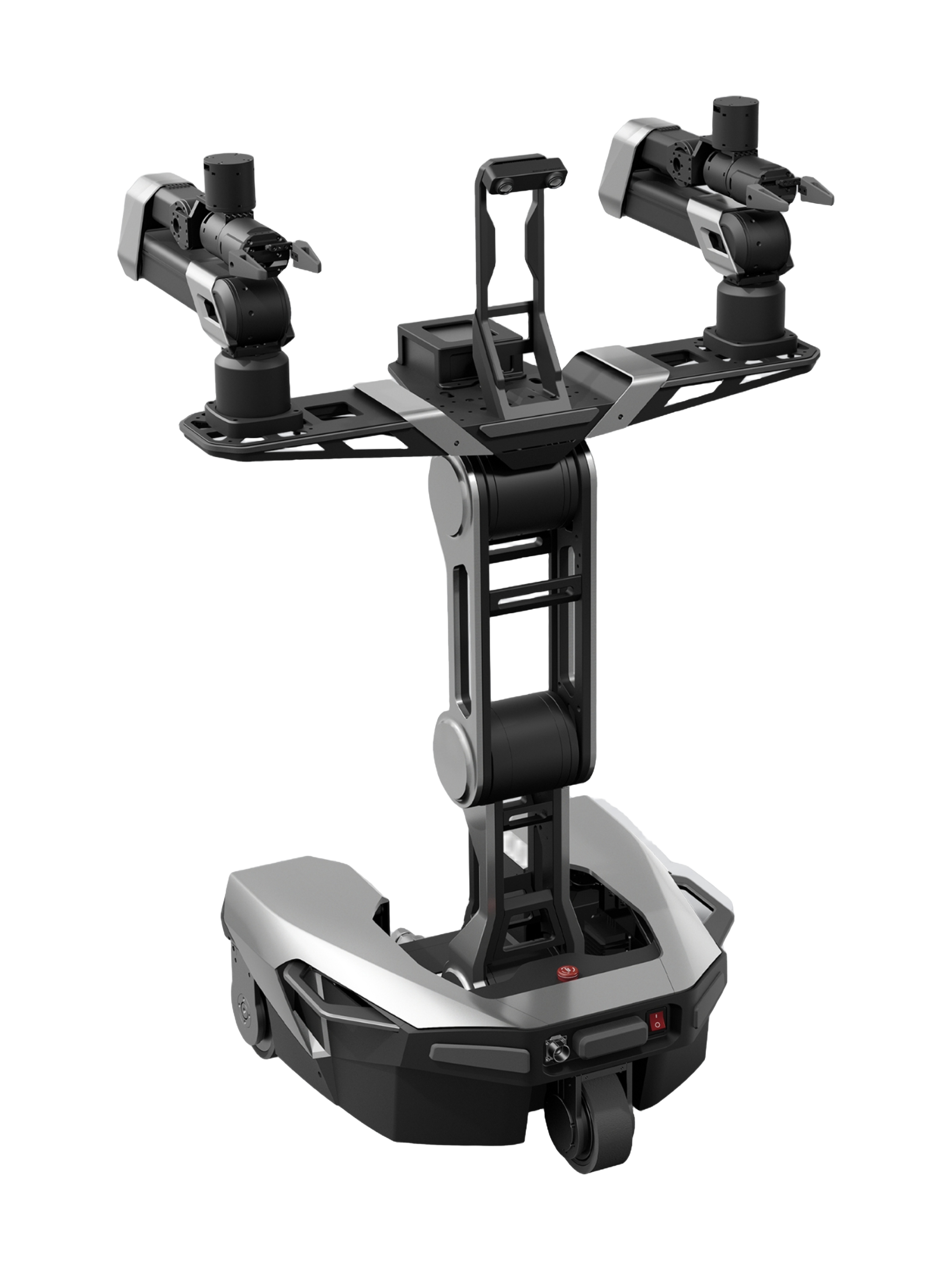 Galaxea R1 Lite, robot with two arms on a crossbar above a jointed torso and wheeled base, manufacturer product image