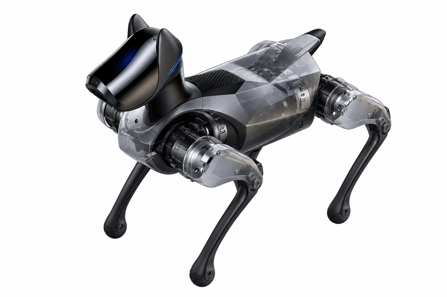 Xiaomi CyberDog 2, studio photo on a grey background